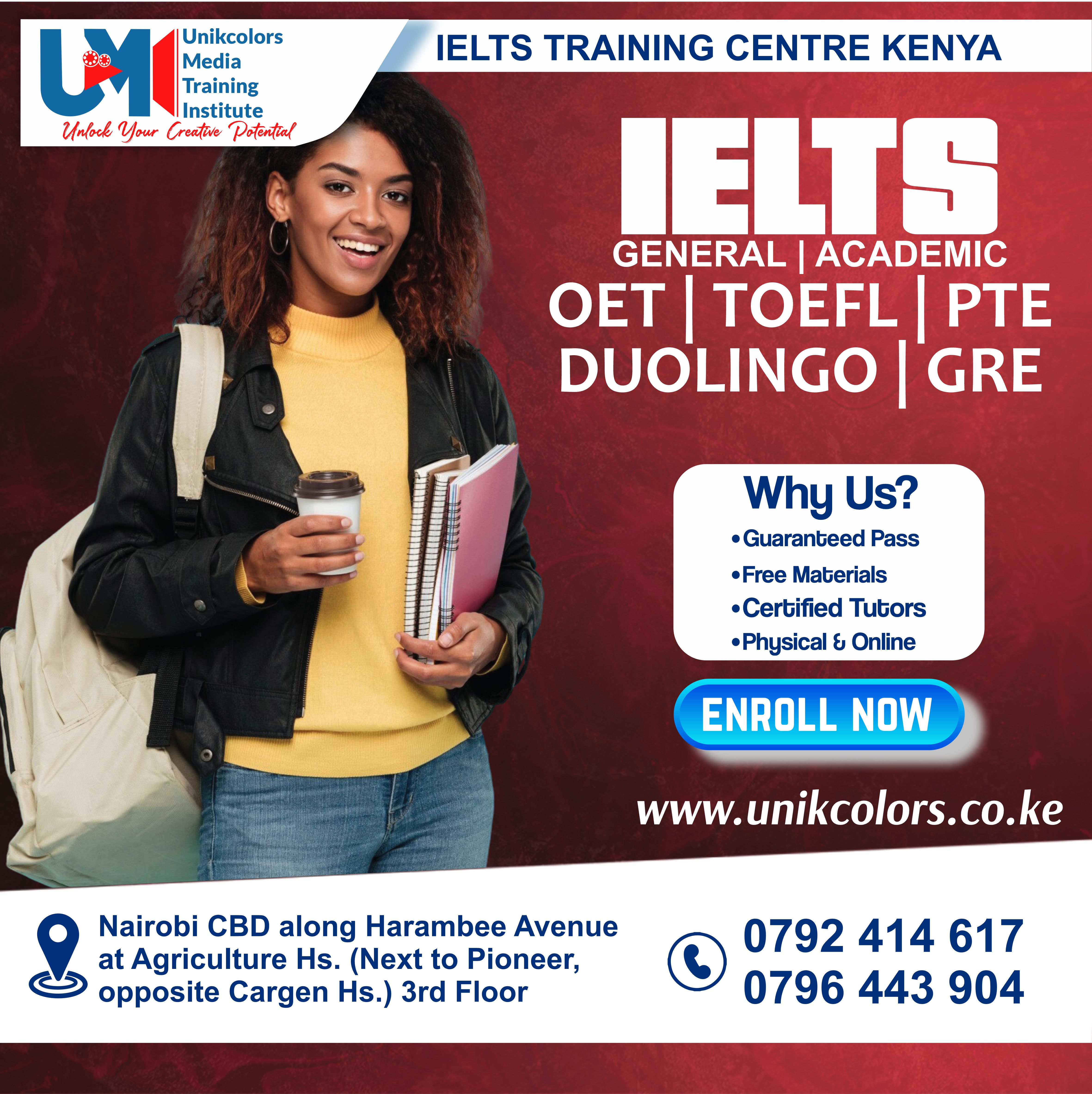IELTS TRAINING CENTRE KENYA - IELTS PREPARATION | OET | TOEFL | PTE | GRE | DUOLINGO